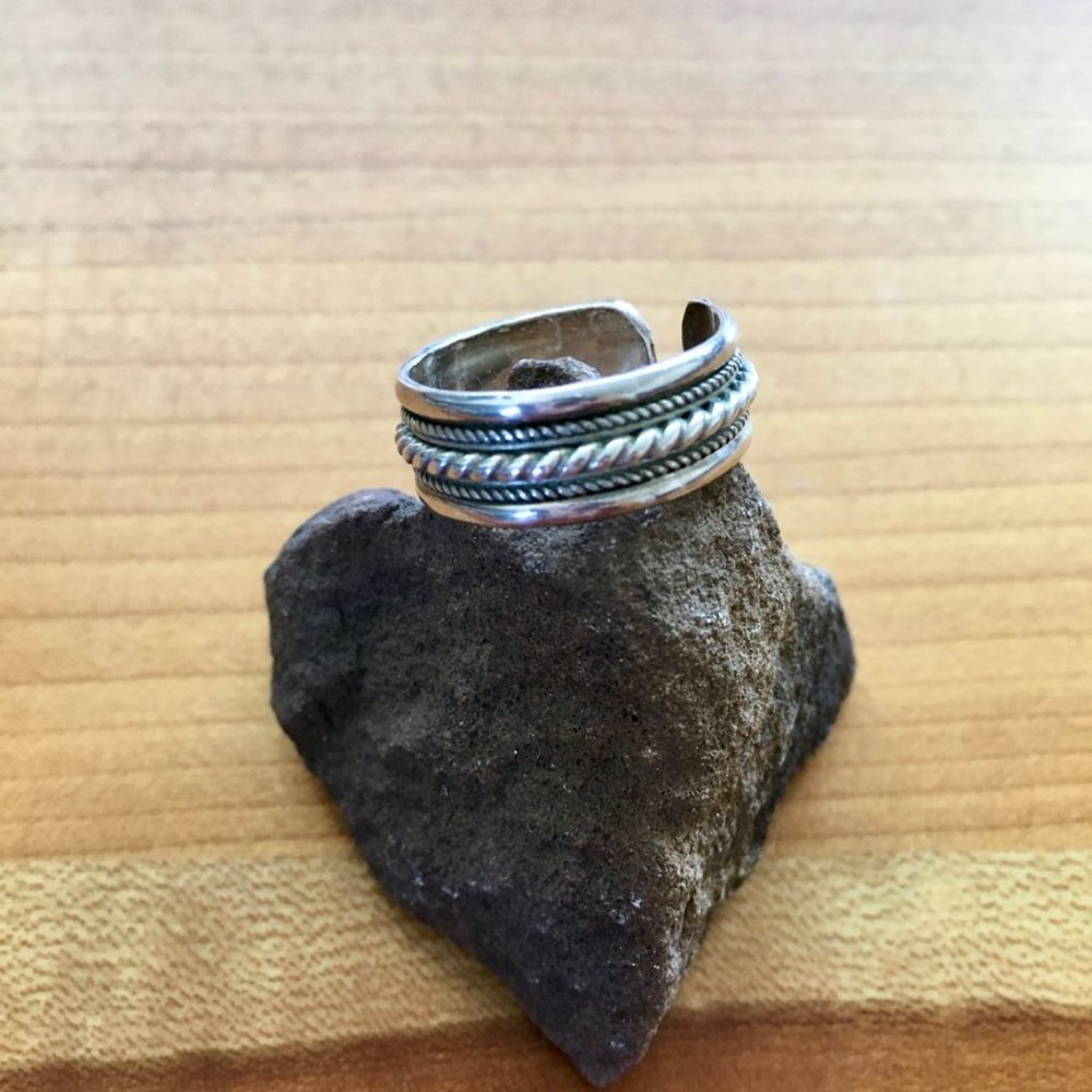 Twisted Garland Sterling Silver Cuff Ring